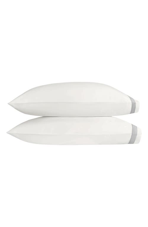 Matouk Ambrose Set of 2 600 Thread Count Egyptian Cotton Pillowcases in Bone/Silver at Nordstrom