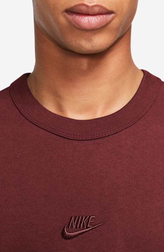Shop Nike Premium Essential Cotton T-shirt In Dark Team Red