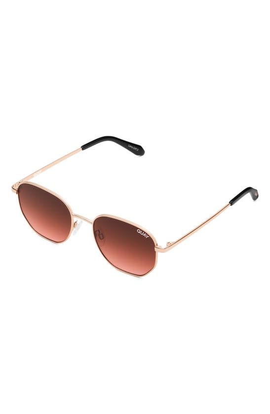Shop Quay Big Time 54mm Gradient Round Sunglasses In Rose Gold/ Brown Pink