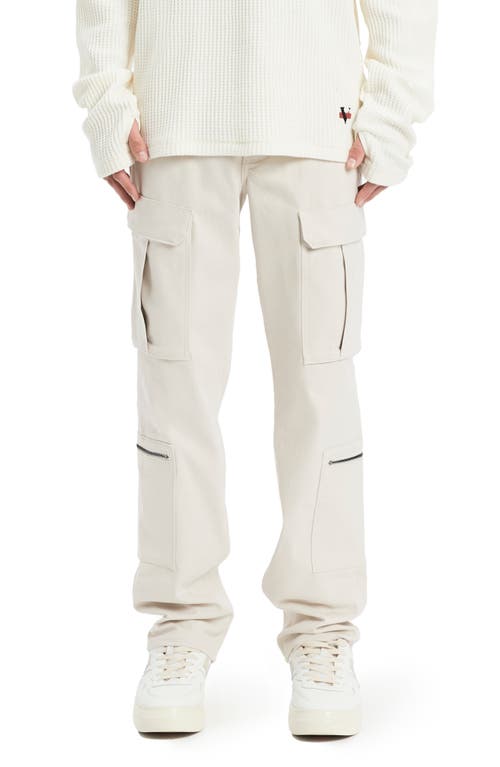 Shop Vayder Baggy Stretch Cotton Cargo Pants In Ecru