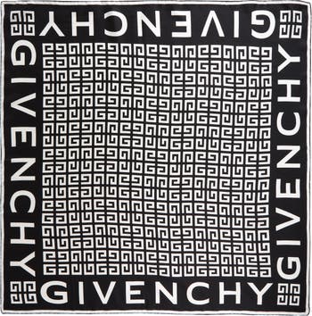 Givenchy 4g Brand-print Silk And Wool-blend Scarf in Black