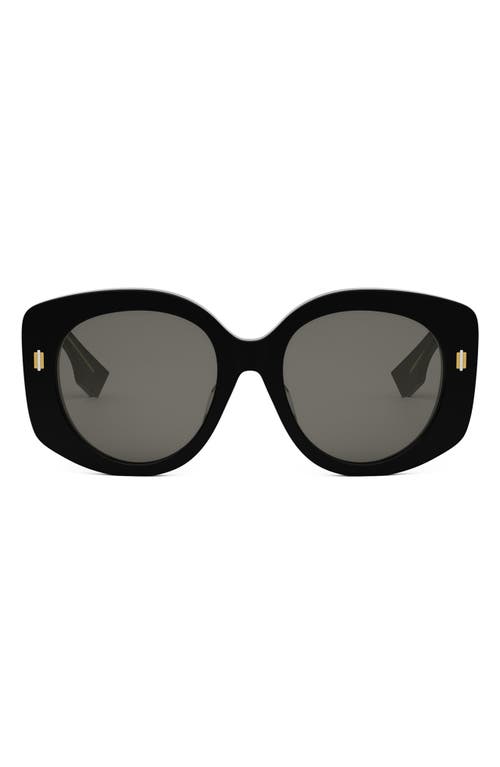 Fendi The  Roma 62mm Overize Round Sunglasses In Black