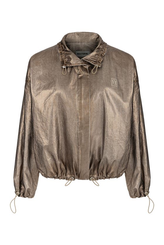 Shop Nocturne Bronze Metallic Jacket In Rust/copper