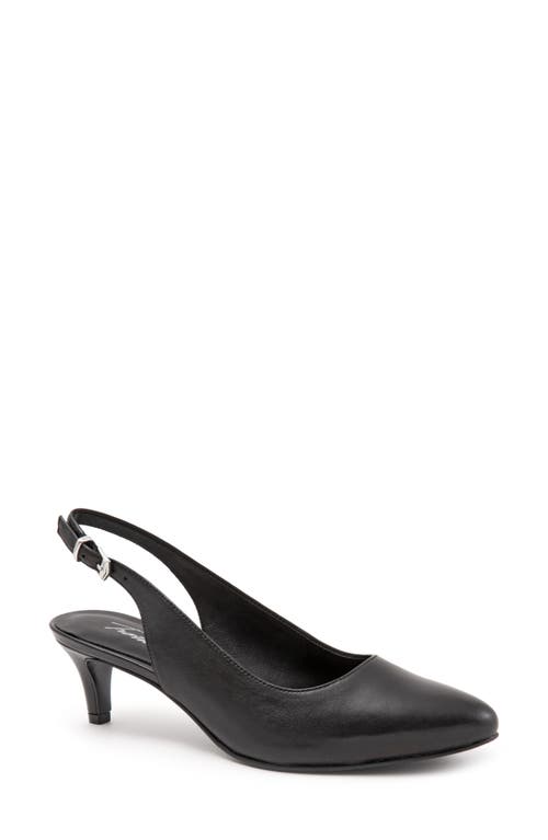 Trotters Keely Kitten Heel Slingback Pump Black Leather at Nordstrom,