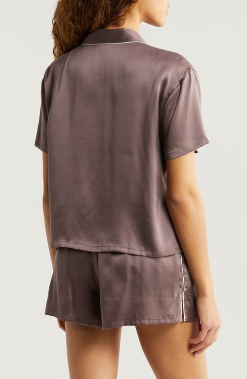 Shop Nordstrom Washable Silk Short Pajamas In Grey Plum