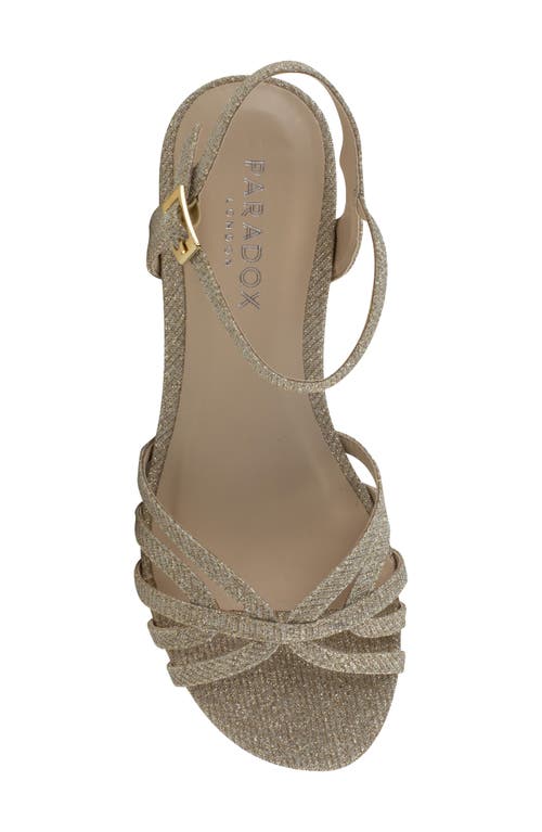 Shop Paradox London Pink Winslow Glitter Wedge Sandal In Champagne Fabric