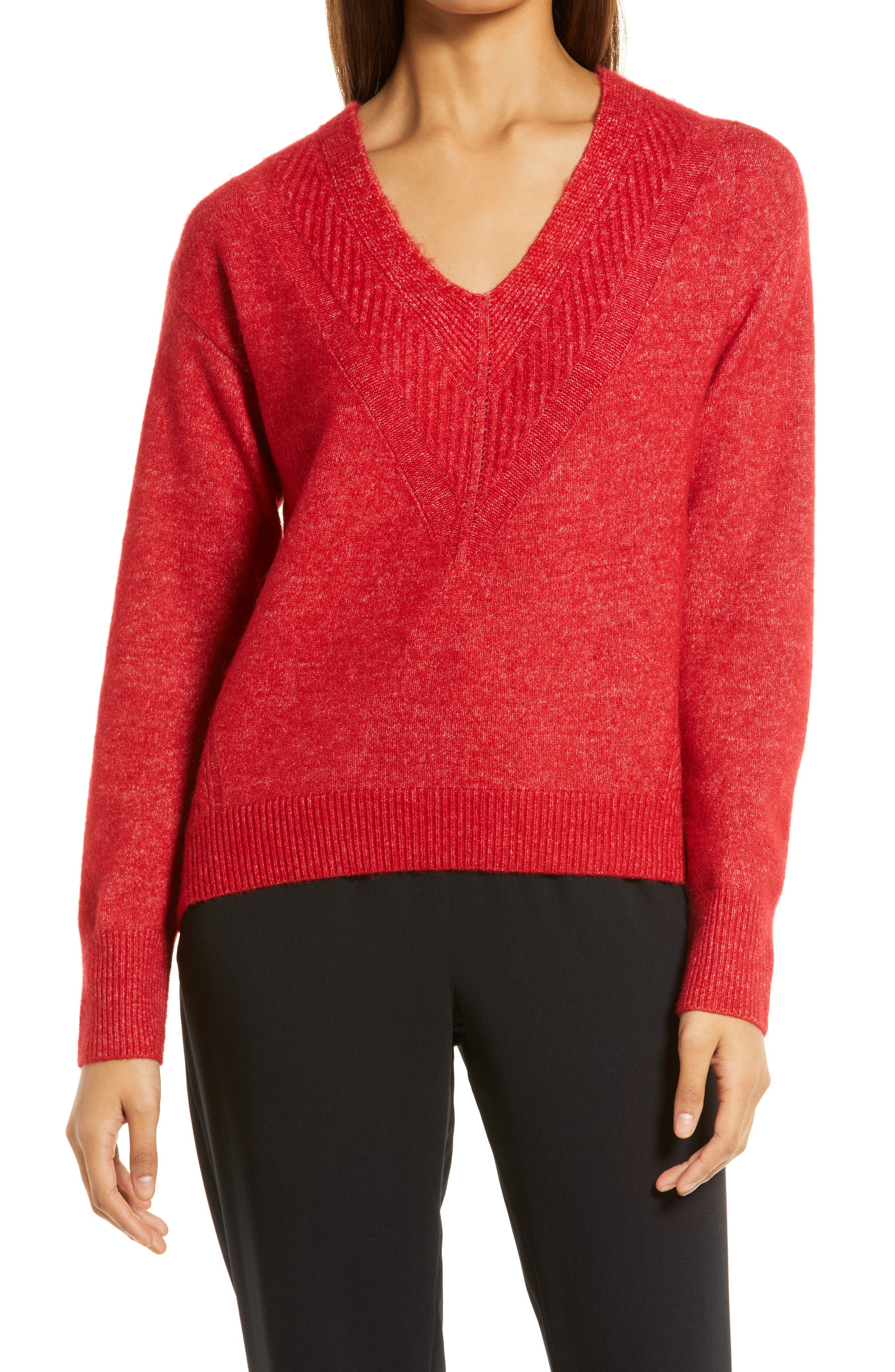 womens red pullover