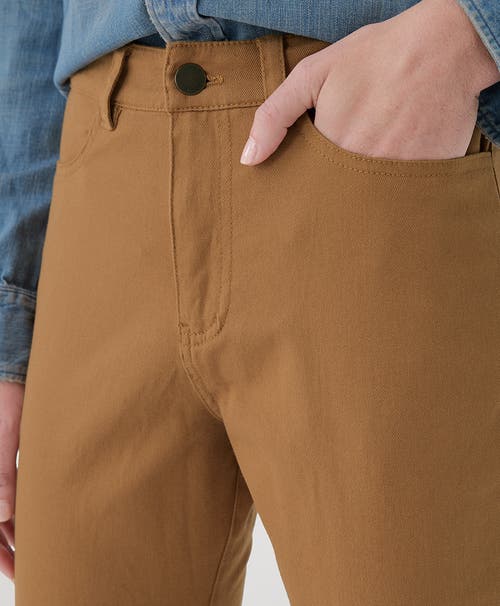 Shop Pact Organic Stretch Twill Denim Slim Straight Pant In Camel