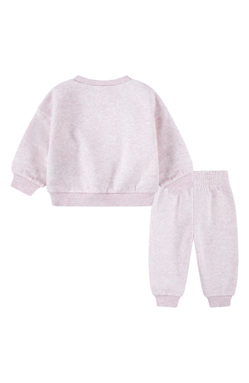 Nike Fleece Sweatshirt & Joggers Set In Pink Foam Heahter