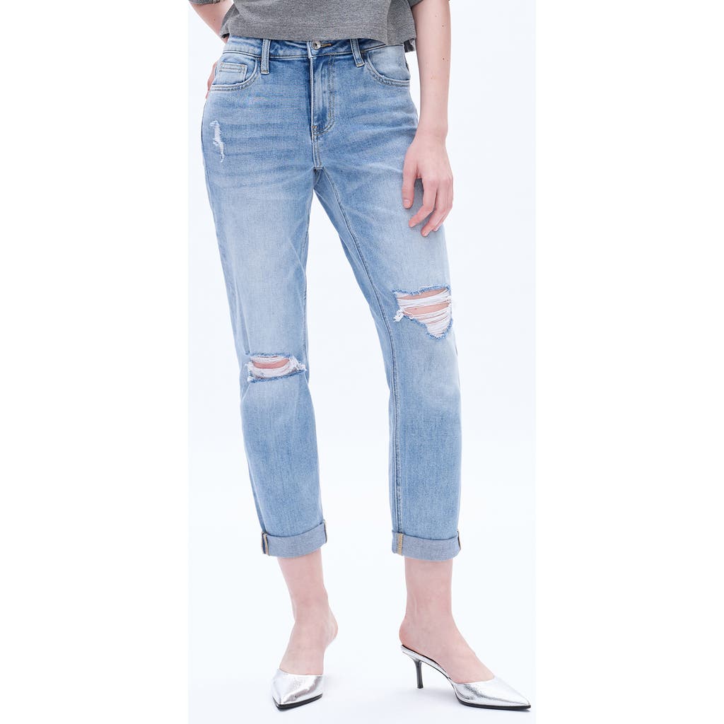 Bayeas High Rise Distressed Relaxed Boyfriend Jeans In Southern