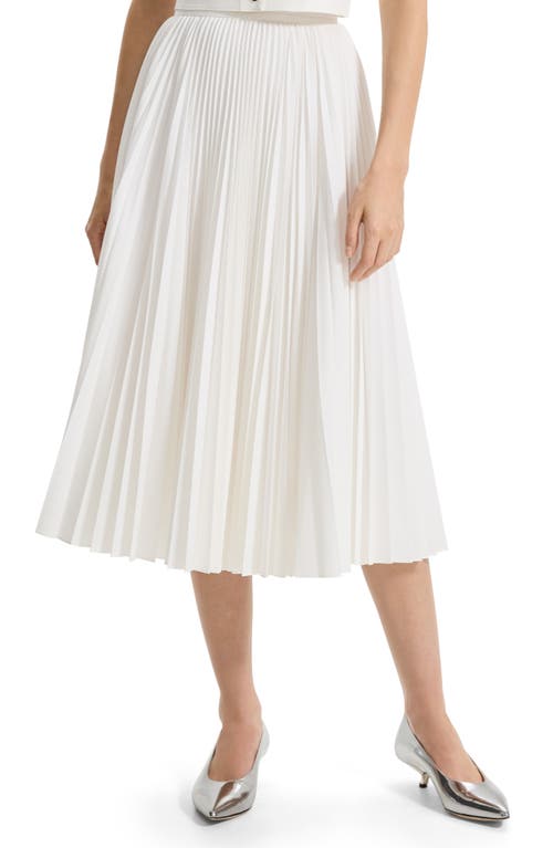 Sunburst Pleated Midi Skirt in White