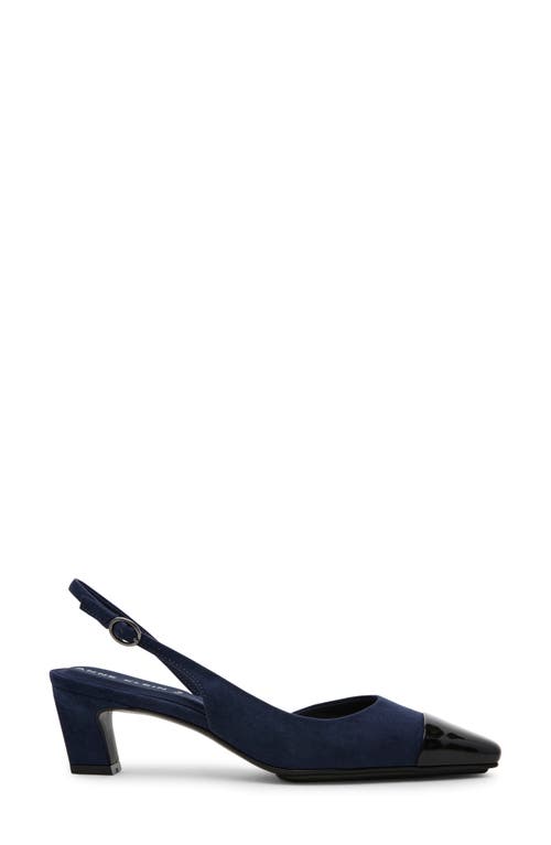 Shop Anne Klein Sadella Square Toe Slingback Pump In Navy