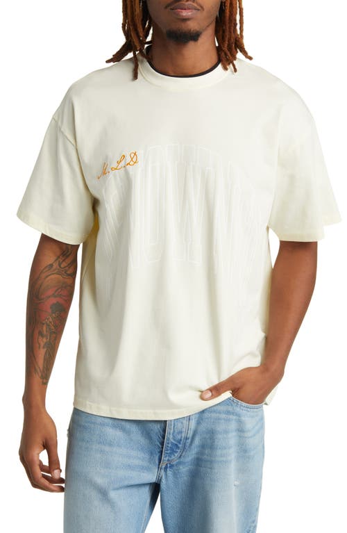 Arch Crewneck Cotton T-Shirt in Sand
