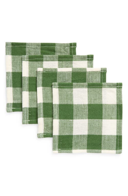 Heather Taylor Home Set of 4 Cocktail Napkins in Gingham Hunter 