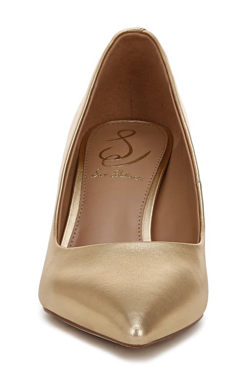 Shop Sam Edelman Vienna Pointed Toe Pump In Amber Gold