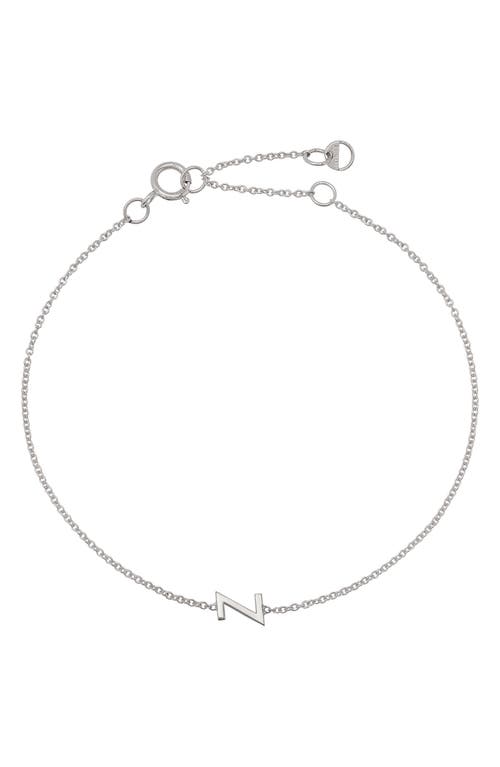 Initial Pendant Bracelet in 14K White Gold-Z