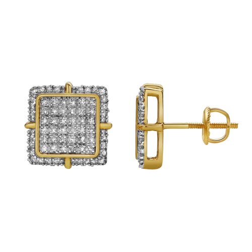 Luvmyjewelry Lembrar 10k Yellow Gold Diamond Unisex Earrings In 10k Yellow Gold
