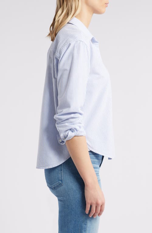 Shop Beachlunchlounge Long Sleeve Shirt In Blue Opal