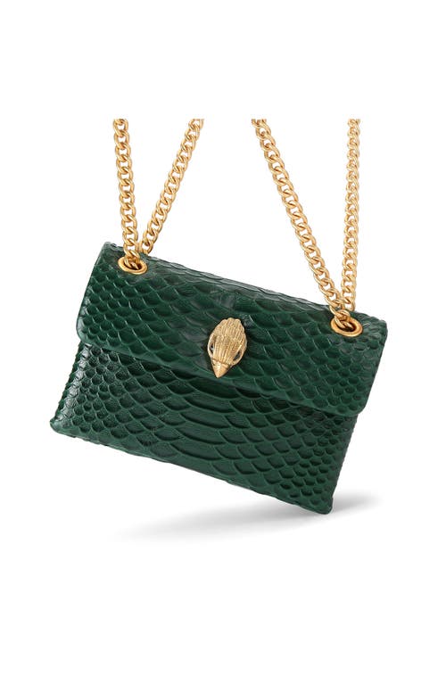 Shop Kurt Geiger London Mini Kensington Convertible Leather Crossbody Bag In Dark Green