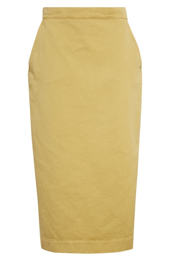 Shop Max Mara Denver Cotton Twill Pencil Skirt In Mustard