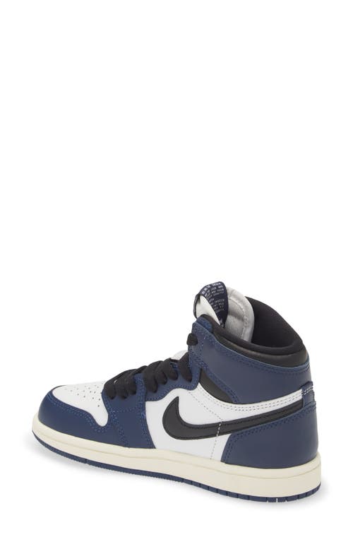 Shop Jordan Kids' Air  1 Retro High Top Sneaker In Navy/black/white