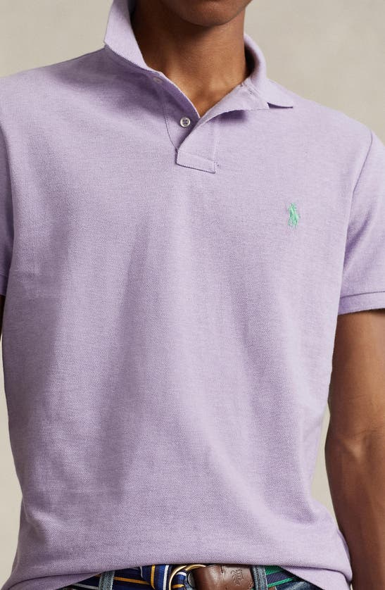 Shop Polo Ralph Lauren Cotton Piqué Polo In Pastel Purple Heather