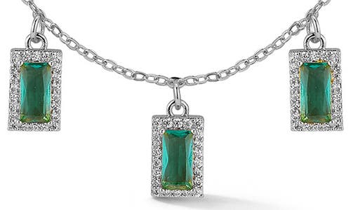 Shop Chloe & Madison Chloe And Madison Cubic Zirconia Charm Necklace In Silver