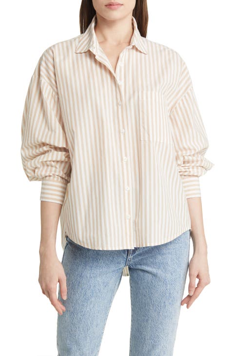 Sloane Stripe Stretch Poplin Button-Up Shirt