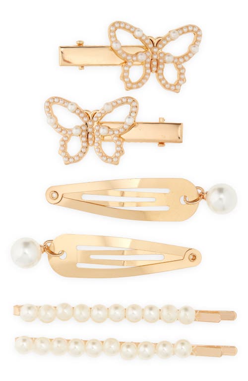 Capelli New York Kids' Assorted 6-Piece Hair Clip Set in Gold at Nordstrom