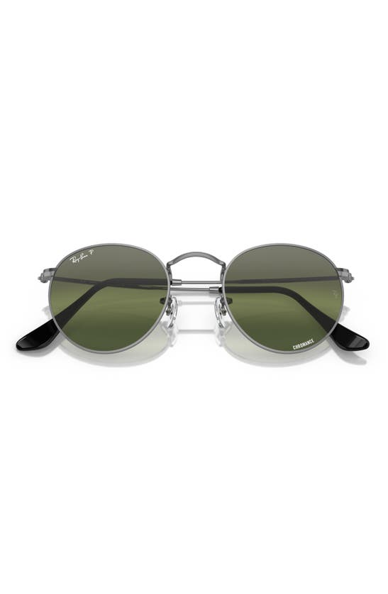 Ray Ban Ray-ban 53mm Round Polarized Sunglasses In Gunmetal