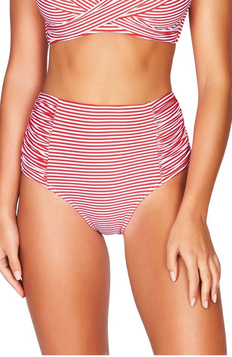 verraad koolstof nogmaals Sea Level Sorrento Stripe High Waist Gathered Side Bikini Bottoms |  Nordstrom