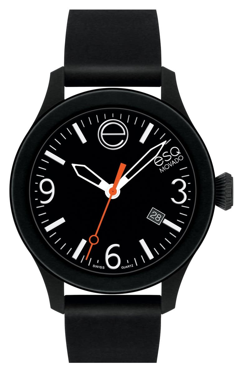 ESQ Movado 'One' Silicone Strap Watch, 42mm | Nordstrom