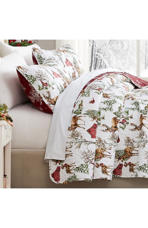 Southshore Fine Linens White Christmas Oversize Holiday Quilt Set In White Christmas