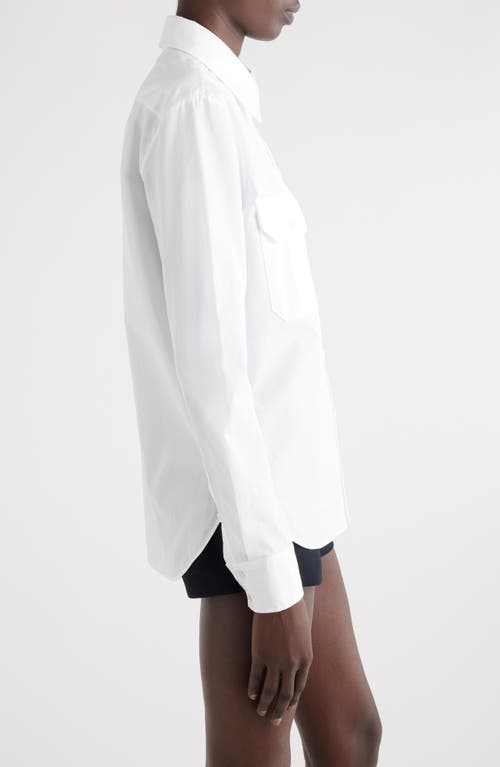 Shop Chloé Organic Cotton Poplin Button-up Shirt In White