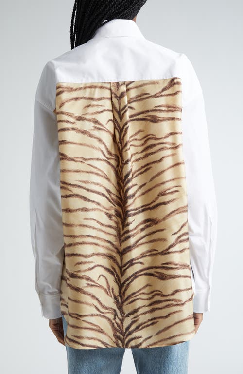 Stella Mccartney Oversize Cotton Button-up Shirt In 9500 - Natural