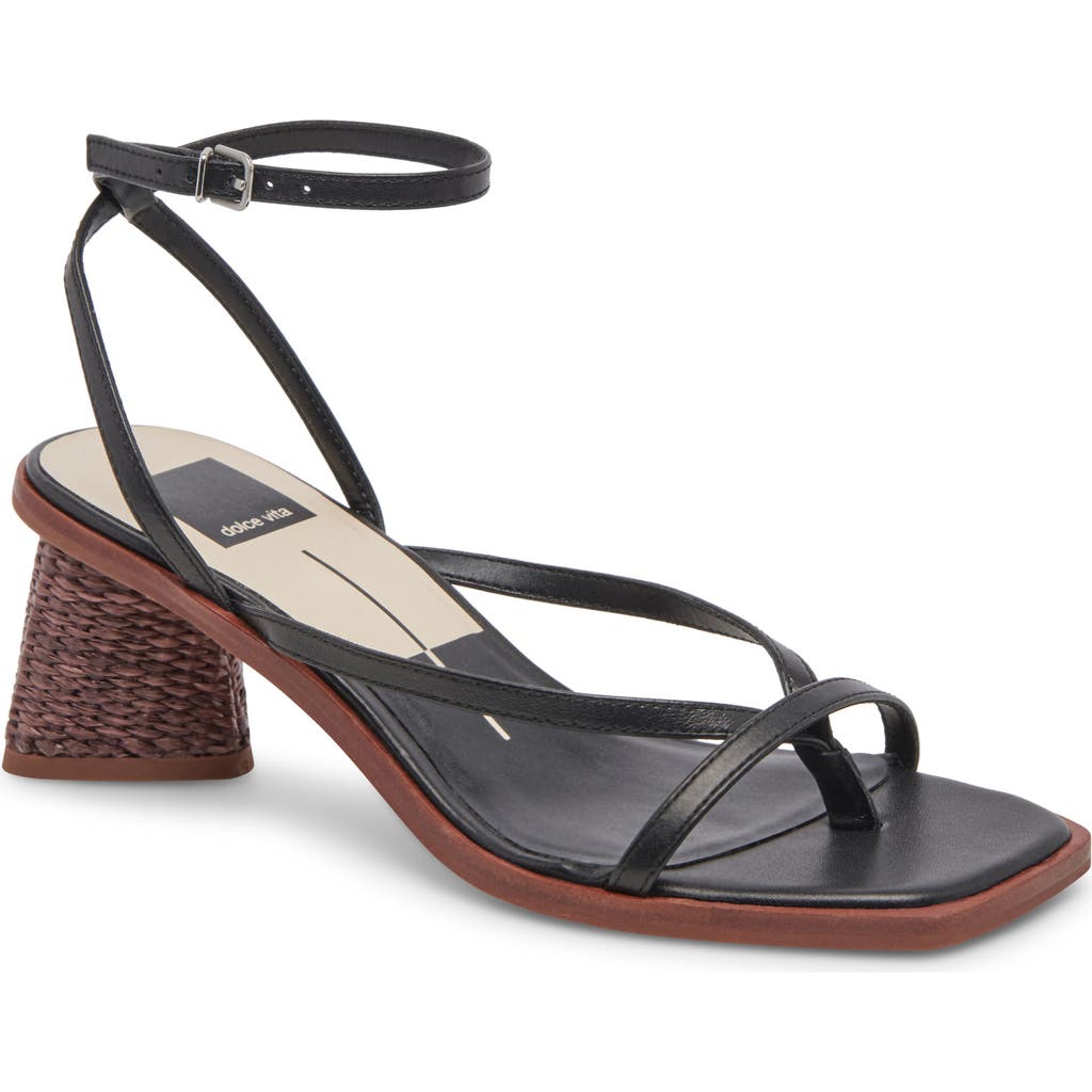 Dolce Vita Banita Ankle Strap Sandal In Black Leather