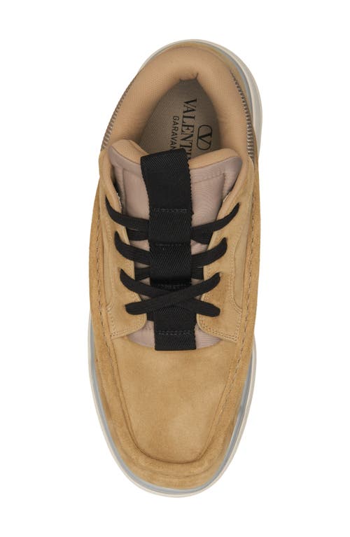 Shop Valentino Garavani Crost Sneaker In Hemp/chinos-nero