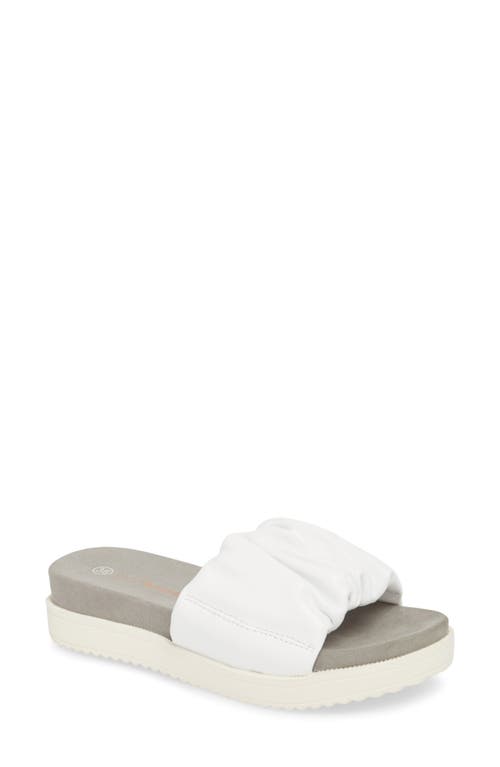 bernie mev. Slide Sandal in White Leather