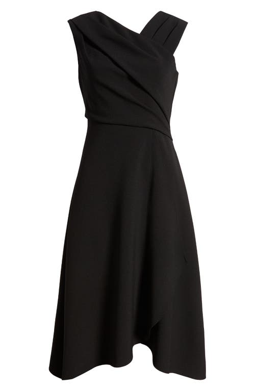 Vince Camuto Ruched Asymmetric Laguna Crepe Dress In Black