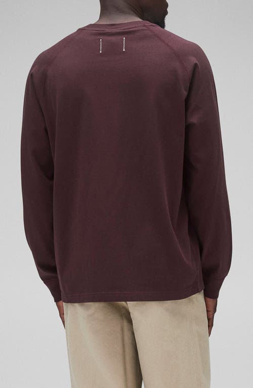 Shop Reigning Champ Classic Fit Long Sleeve Midweight Cotton T-shirt In Oxblood