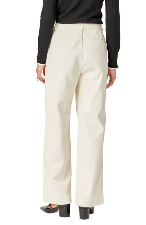 English Factory Wide Leg Corduroy Pants In Off White