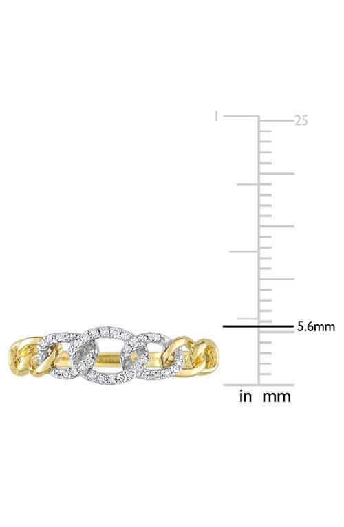 Delmar Diamond Mini Link Two-tone Ring In White