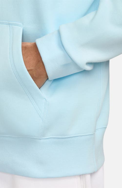 Shop Nike Cotton Blend Fleece Hoodie In Glacier Blue