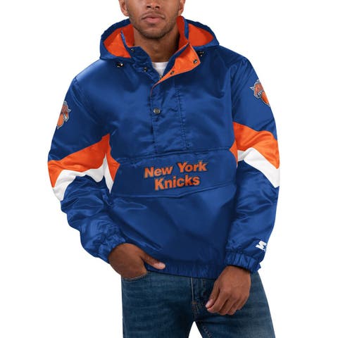 Youth Starter Blue New York Knicks Home Game Varsity Satin Full-Snap Jacket Size: Medium