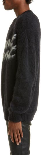 Buy the SAINT LAURENT Paris Men's Black Poly/ Mohair Sparkle Knit