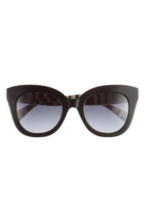 Kate Spade New York Belah 50mm Gradient Round Sunglasses In Black Pattern White/grey