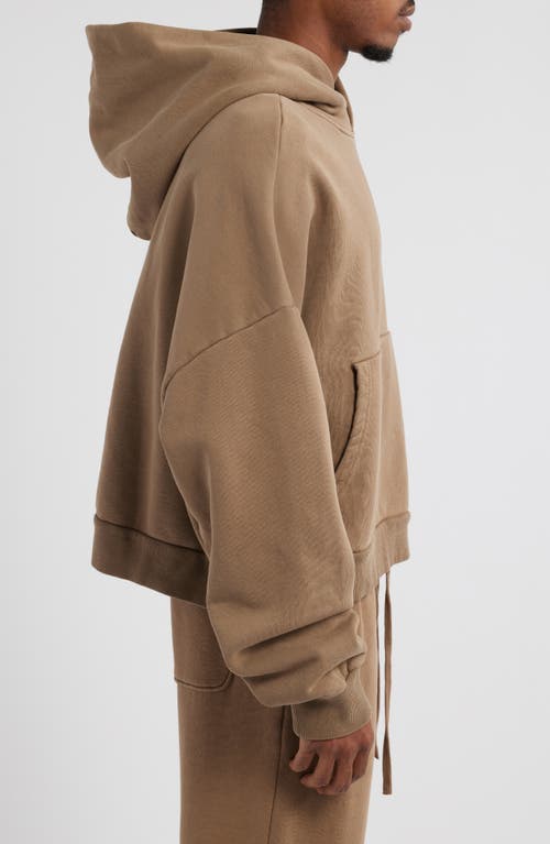 Elwood Rectangle Hoodie In Dull Brown