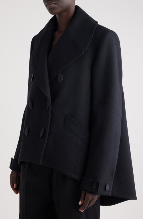 Givenchy High-low Wool Peacoat In Black