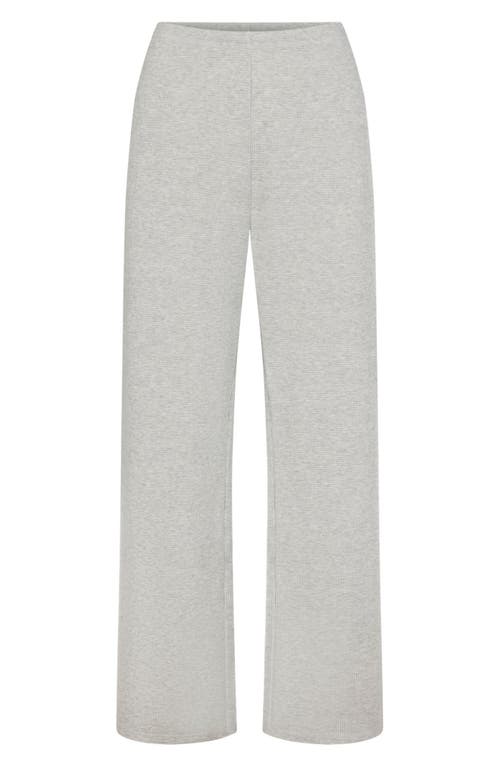 Shop Skims Waffle Pajama Pants In Light Heather Grey