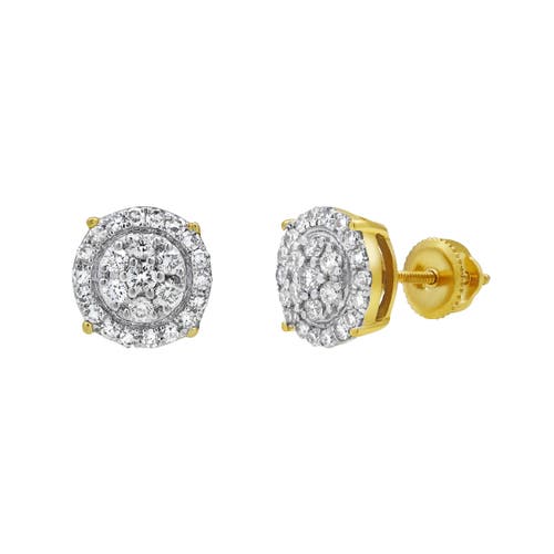 Shop Luvmyjewelry Radiant Helios 14k Yellow Gold Diamond Stud Earrings